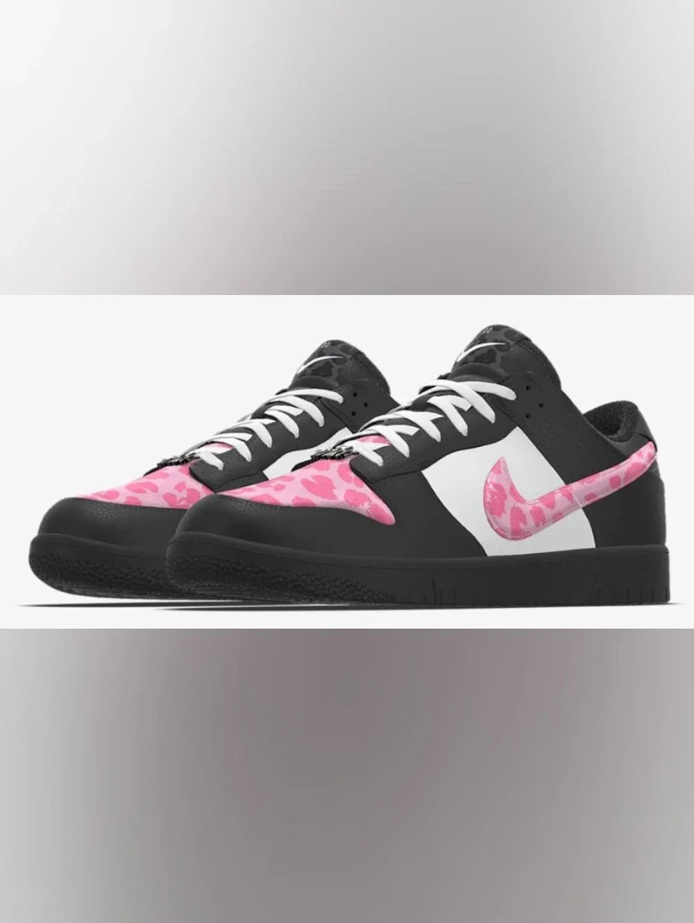 Nike Women's Black & Pink Leopard-Print Low-Top Sneakers Size 8.5 Like New